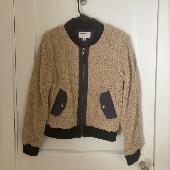 Anthropologie | Marrakech Sherpa Bomber Jacket Size M - Picture 2 of 7